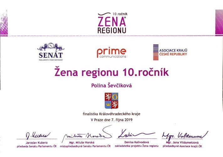 Polina Ševčíková Žena regionu 2019 | Svět podnikatelek